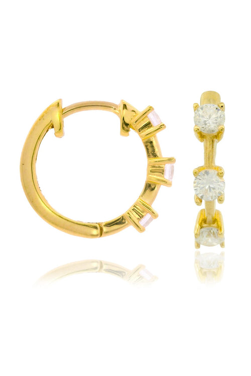 CHIC NOEL TRILOGY HOOP EARRINGS GOLD Bevilles Jewellers 