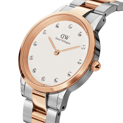 Daniel Wellington Iconic Link Lumine 28 Rose Gold & Silver White Watch Watches Daniel Wellington 