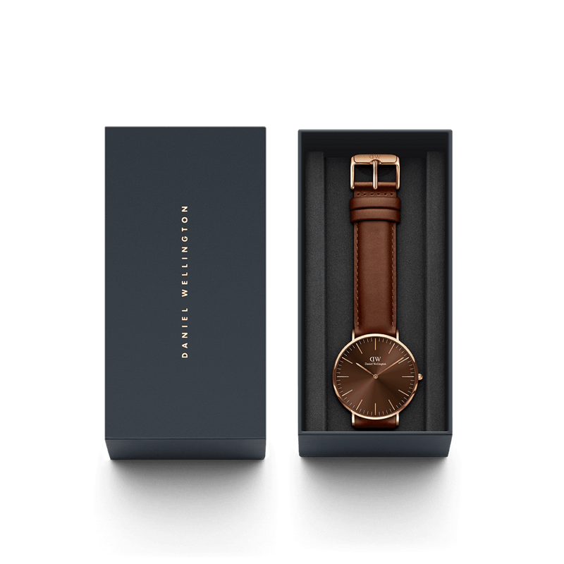 Daniel Wellington Classic 40 St Mawes Rose Gold & Amber Watch Watches Daniel Wellington 