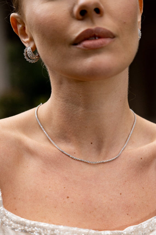SYDNEY SOIRÉE 2MM TENNIS NECKLACE 42CM SILVER Bevilles Jewellers 