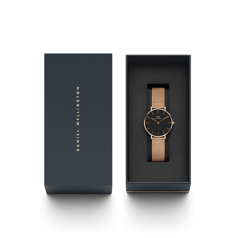 Daniel Wellington Petite 32 Melrose Rose Gold & Black Watch Watches Daniel Wellington 
