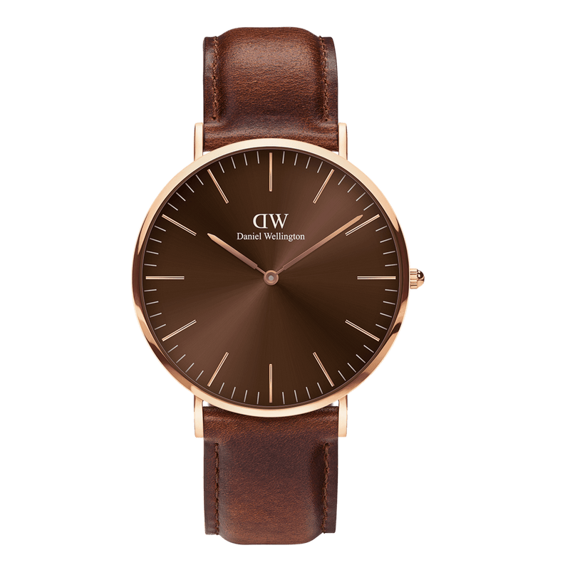 Daniel Wellington Classic 40 St Mawes Rose Gold & Amber Watch Watches Daniel Wellington 