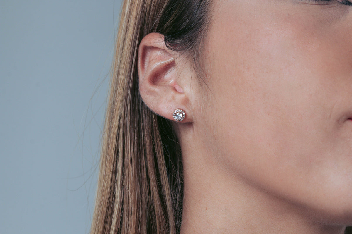 PETITE ROSE GOLD EARRINGS Bevilles Jewellers 