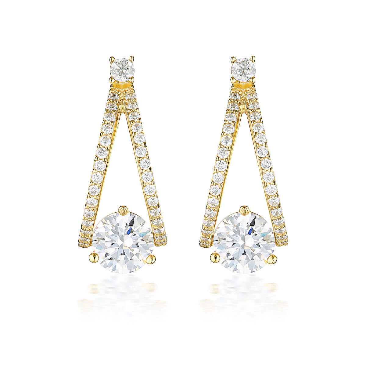 GEORGINI RED CARPET CHAMPAGNE EARRINGS GOLD Bevilles Jewellers 