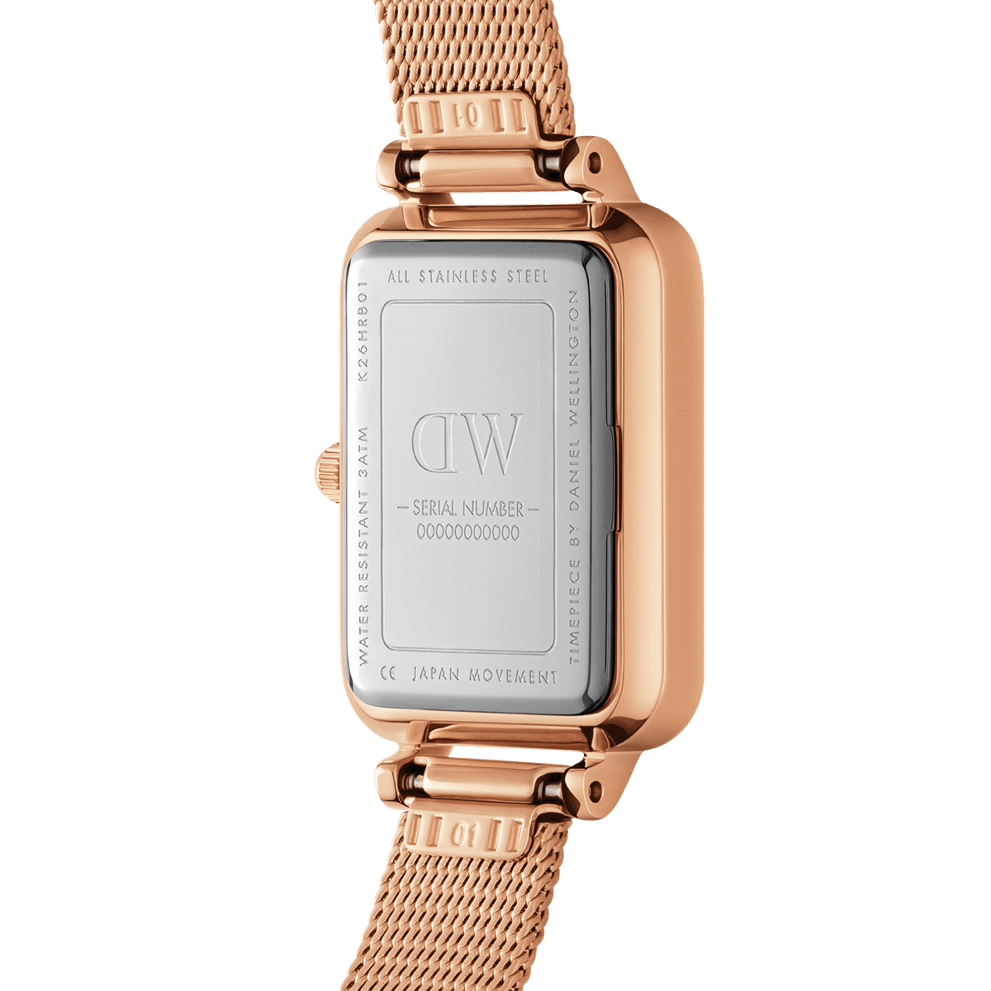 Daniel Wellington Quadro 20X26 Pressed Melrose Lumine Rose Gold & White Watch Watches Daniel Wellington 