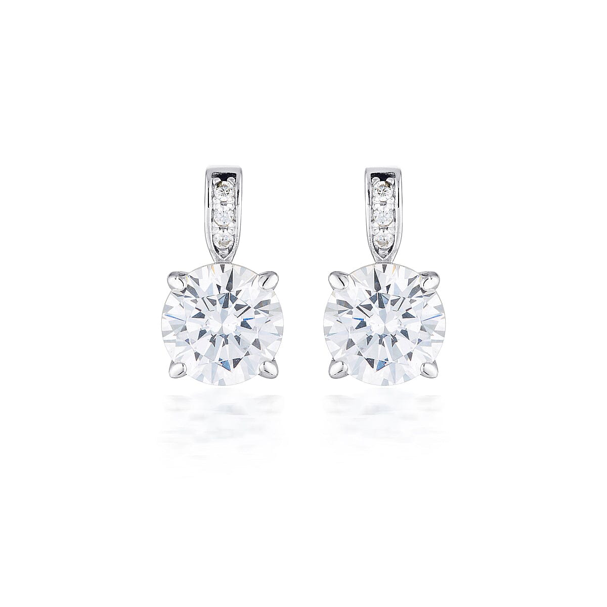 Georgini White Cubic Zirconia Rhodium 3mm Earrings Earrings Georgini 