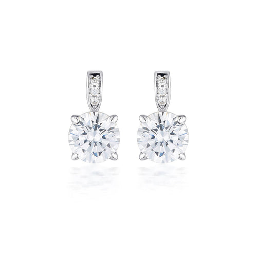 Georgini White Cubic Zirconia Rhodium 3mm Earrings Earrings Georgini 