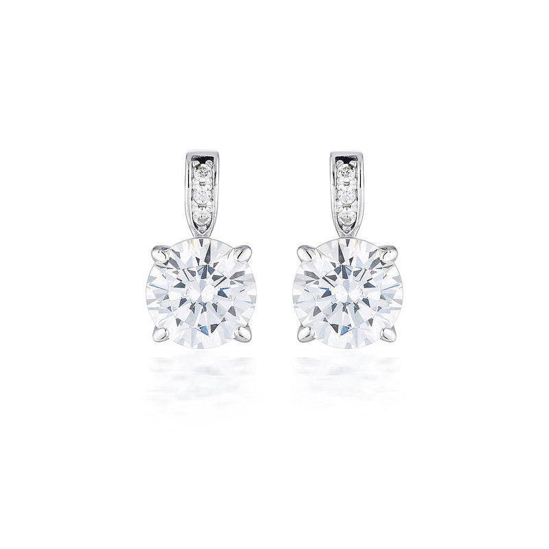Georgini White Cubic Zirconia Rhodium 3mm Earrings Earrings Georgini 