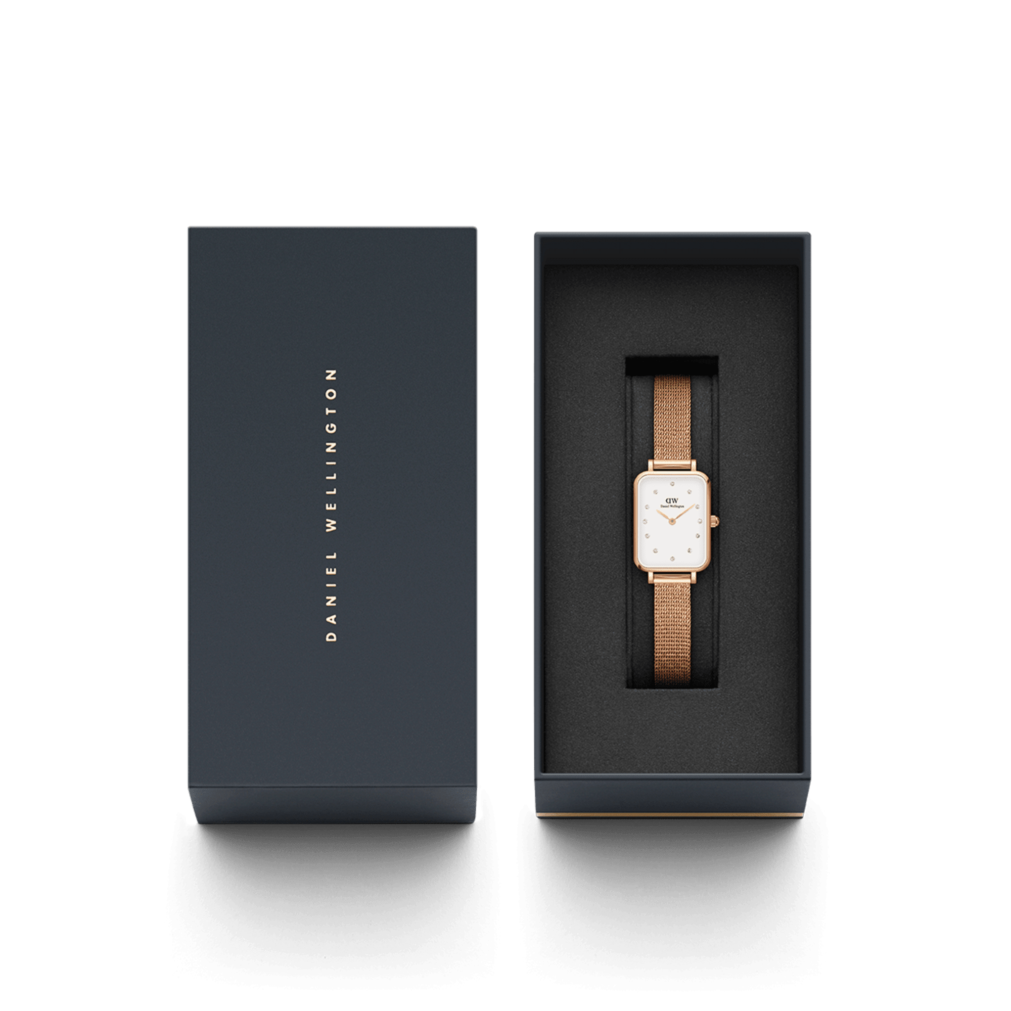 Daniel Wellington Quadro 20X26 Pressed Melrose Lumine Rose Gold & White Watch Watches Daniel Wellington 