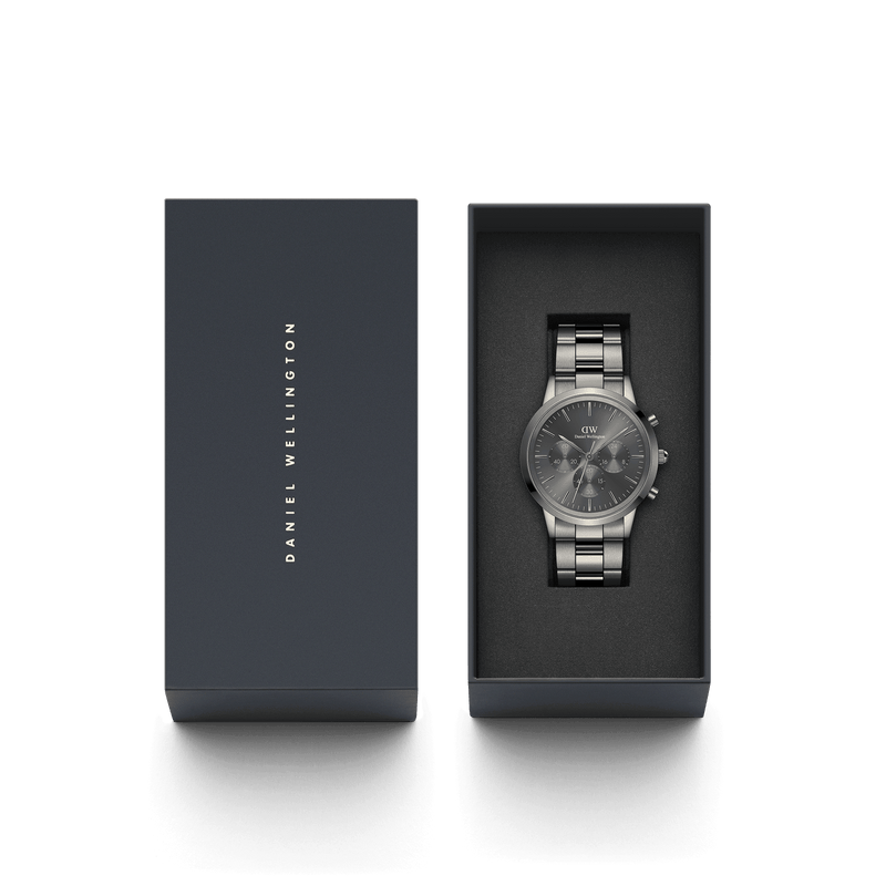 Daniel Wellington Iconic Chronograph 42 Link Anthracite-Grey Sunray Watch Watches Daniel Wellington 