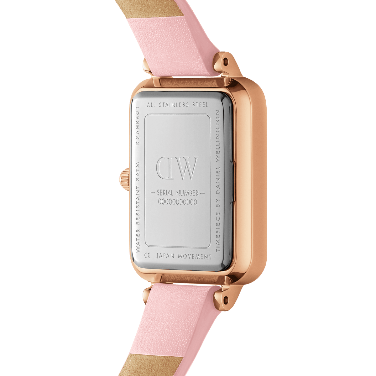 Daniel Wellington Quadro Pink Leather & Rose Gold Mother of Pearl Watch Watches Daniel Wellington 