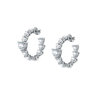 Chiara Ferragni Diamond Heart White Heart Hoop Earrings Chiara Ferragni 