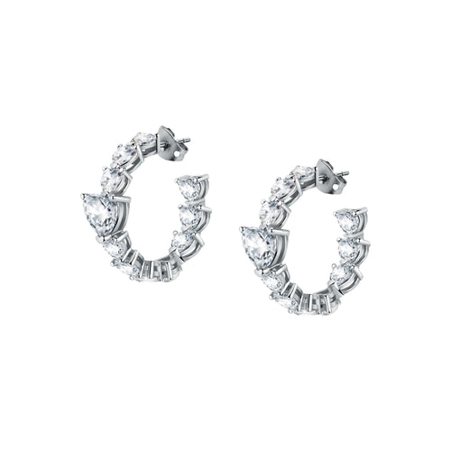 Chiara Ferragni Diamond Heart White Heart Hoop Earrings Chiara Ferragni 