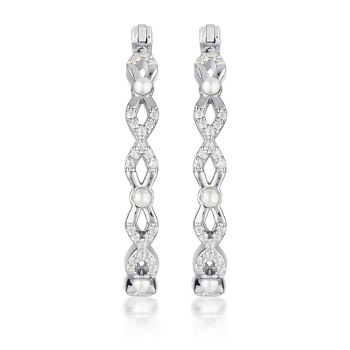 GEORGINI RED CARPET OVATION EARRINGS PEARL/ SILVER Bevilles Jewellers 
