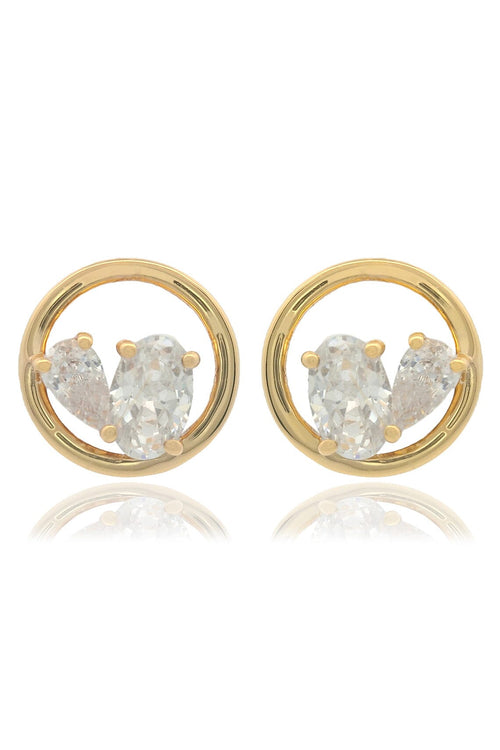 CHIC NOEL TOI ET MOI CIRCLE EARRINGS GOLD Bevilles Jewellers 