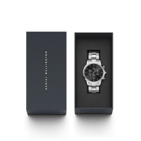 Daniel Wellington Iconic Chronograph 42 Link Silver & Black Sunray Watch Watches Daniel Wellington 
