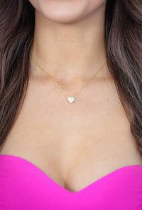 SWEETHEART SPARKLY HEART PENDANT GOLD Bevilles Jewellers 