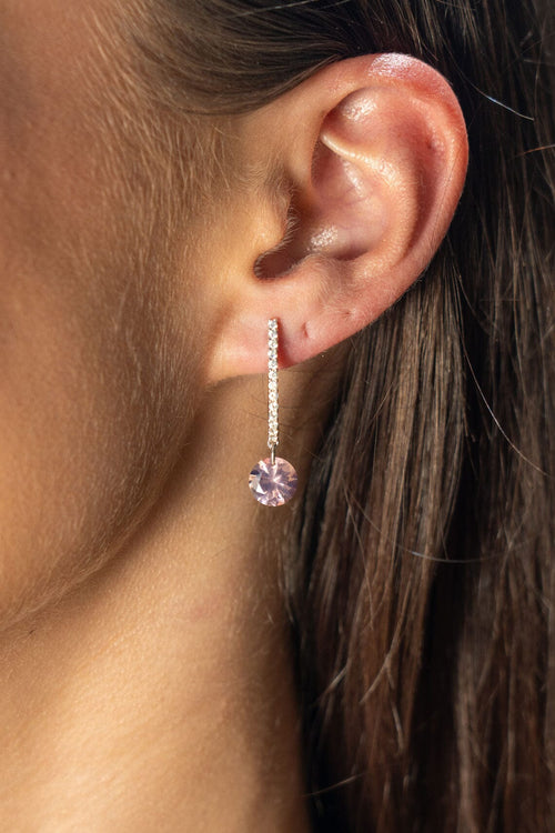 MIRAGE MOSSMAN MORGANITE EARRINGS SILVER Bevilles Jewellers 
