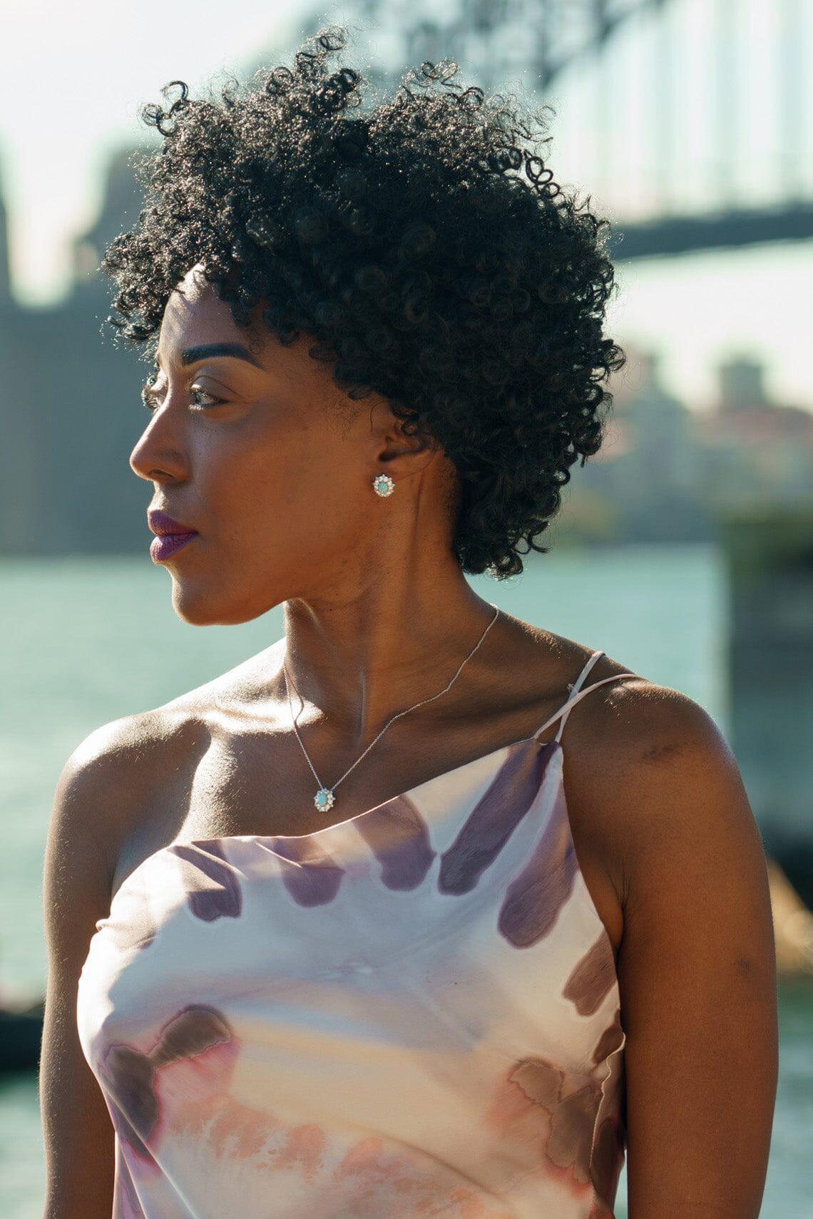 OPAL GLOW BARANGAROO BLUE CREATED OPAL PENDANT Bevilles Jewellers 