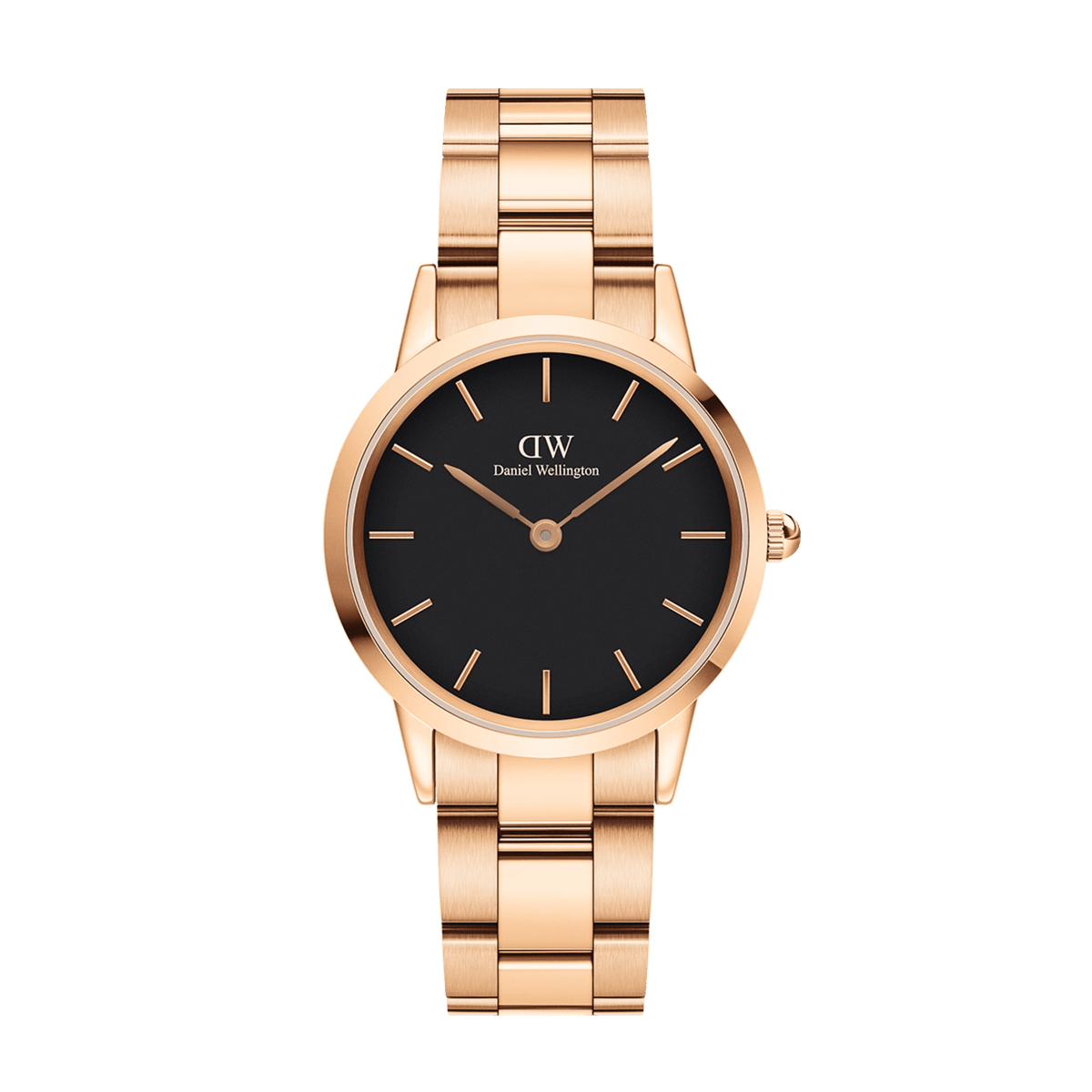 Daniel Wellington Iconic Link 36 Rose Gold & Black Watch Watches Daniel Wellington 