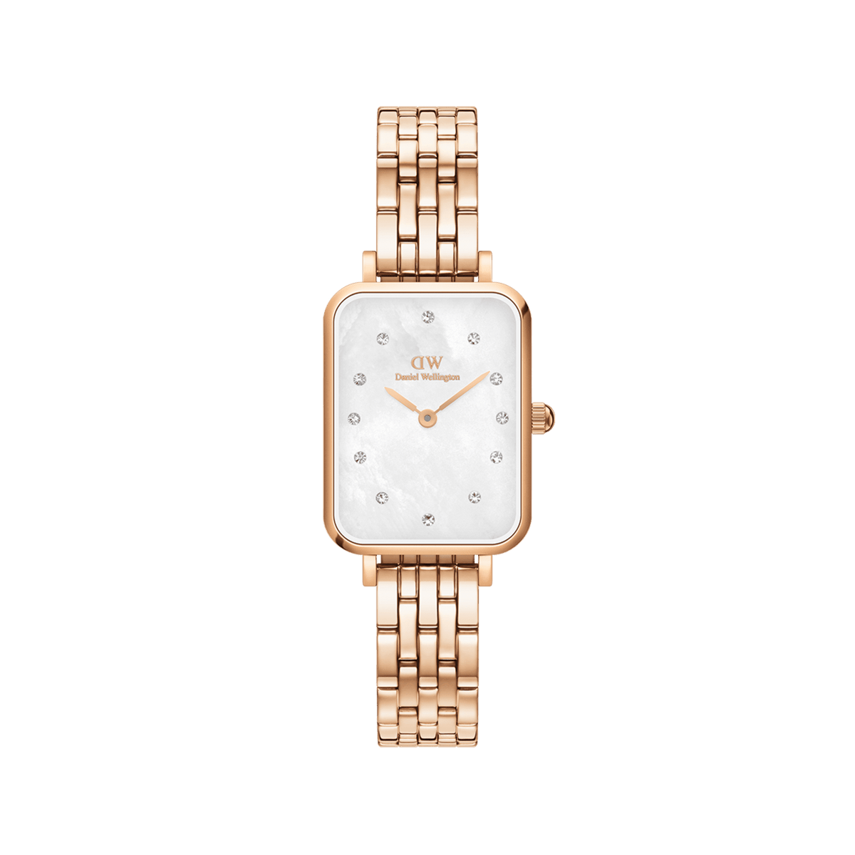 Daniel Wellington Quadro Lumine 20x26 5-Link Rose Gold & Mother of Pearl White Watch Watches Daniel Wellington 