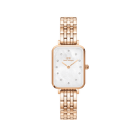 Daniel Wellington Quadro Lumine 20x26 5-Link Rose Gold & Mother of Pearl White Watch Watches Daniel Wellington 