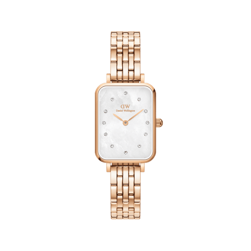 Daniel Wellington Quadro Lumine 20x26 5-Link Rose Gold & Mother of Pearl White Watch Watches Daniel Wellington 