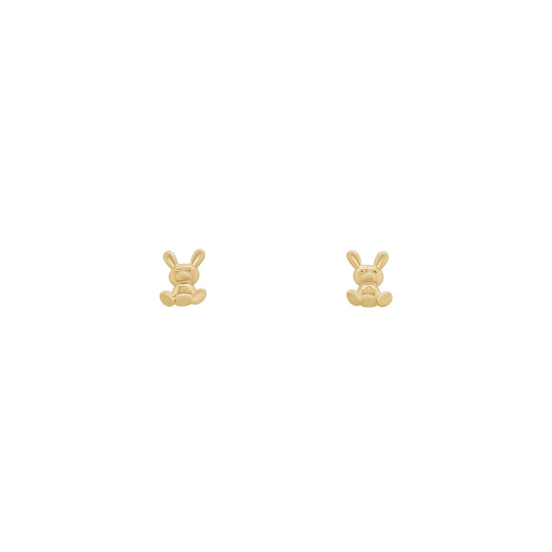 Children's Bunny Rabbit Stud Earrings in 9ct Yellow Gold Earrings Bevilles 