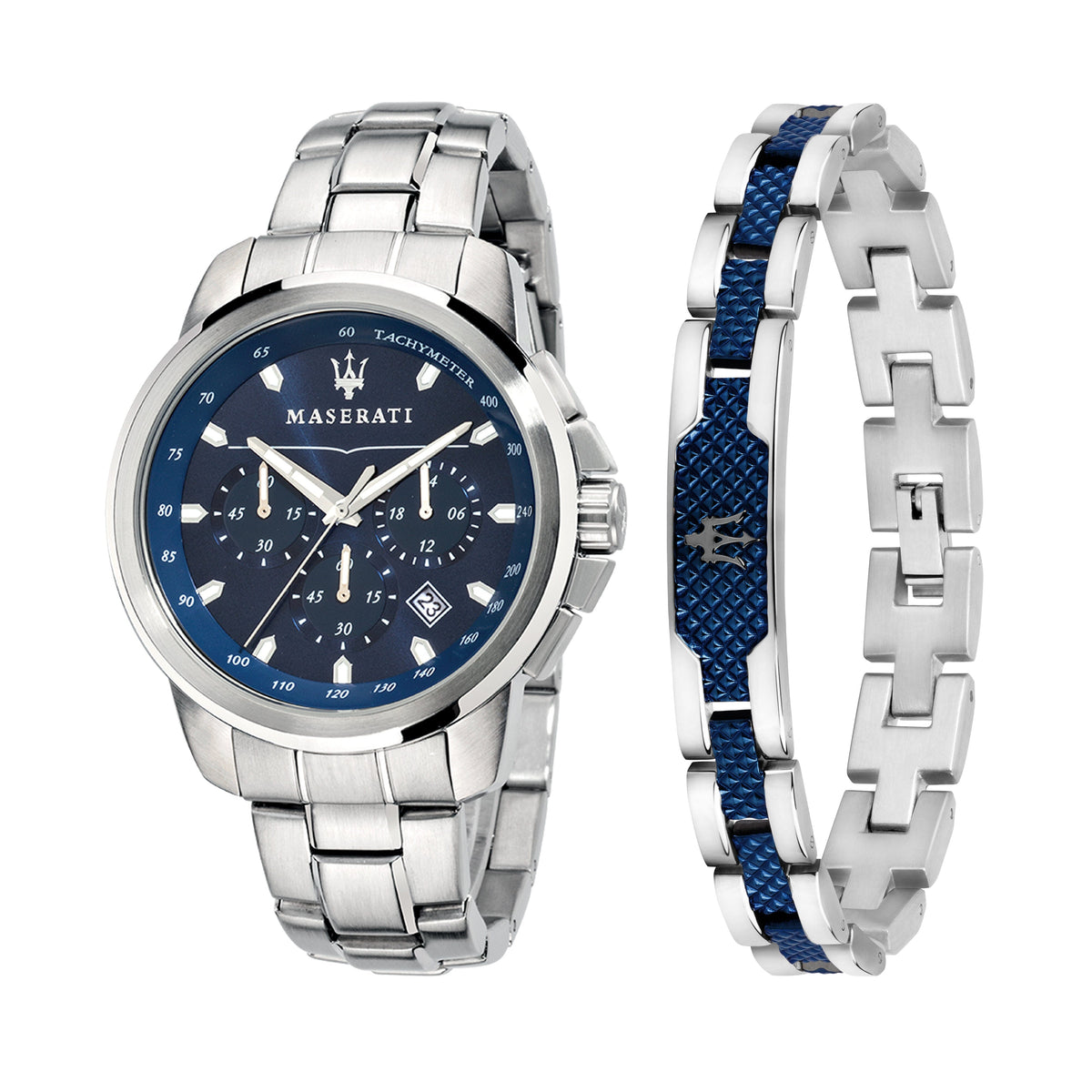 Maserati Successo 44mm Stainless Steel Chronograph with Bracelet Watch Watches Maserati 