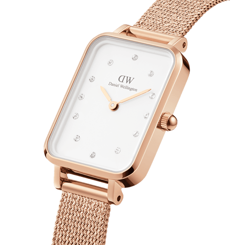Daniel Wellington Quadro 20X26 Pressed Melrose Lumine Rose Gold & White Watch Watches Daniel Wellington 