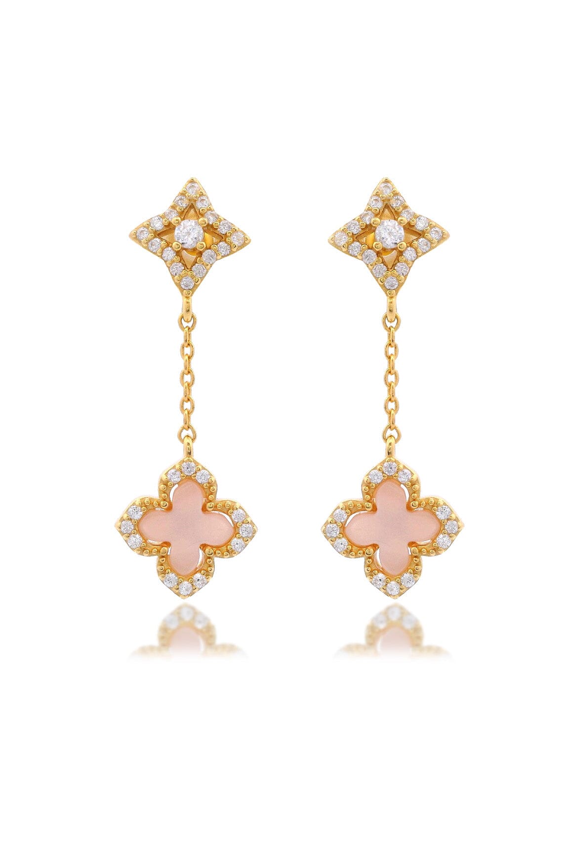 SYDNEY SOIRÉE FAIRWATER MOTHER OF PEARL DROP EARRINGS GOLD Bevilles Jewellers 