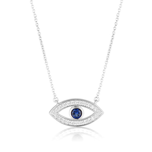 GEORGINI EVIL EYE PENDANT NECKLACE SILVER Necklaces Georgini 