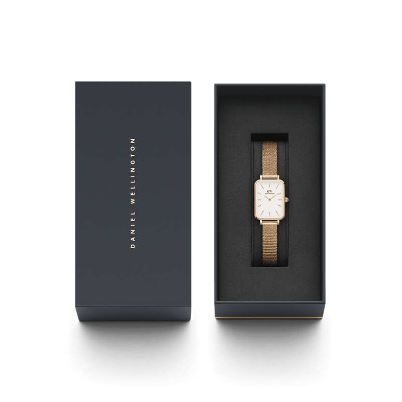 Daniel Wellington Quadro 20X26 Pressed Melrose Rose Gold & White Watch Watches Daniel Wellington 