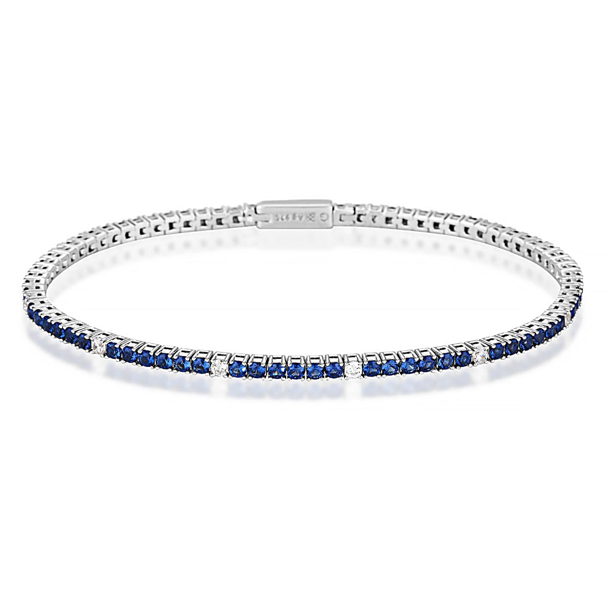 MILESTONE SAPPHIRE 2MM TENNIS BRACELET IN SILVER Bevilles Jewellers 