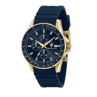 Maserati Sfida 44mm Blue Gold Chronograph Watch Watches Maserati 