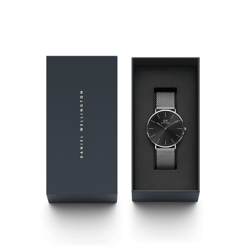 Daniel Wellington Classic 40 Sterling Silver & Onyx Watch Watches Daniel Wellington 