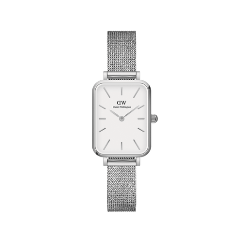 Daniel Wellington Quadro 20X26 Pressed Sterling Silver & White Watch Watches Daniel Wellington 