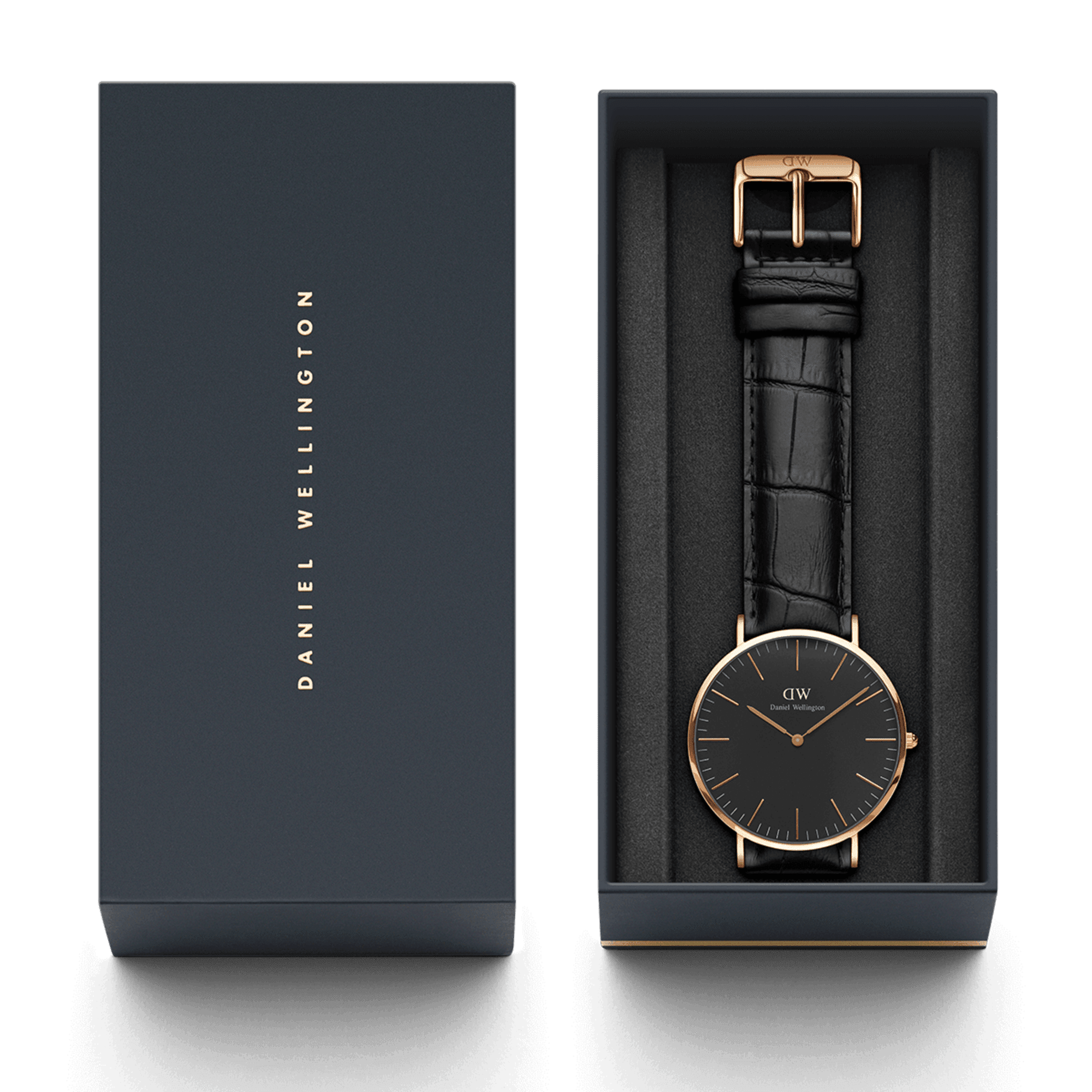 Daniel Wellington Classic 40 Reading Rose Gold & Black Watch Watches Daniel Wellington 