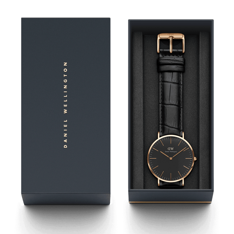 Daniel Wellington Classic 40 Reading Rose Gold & Black Watch Watches Daniel Wellington 