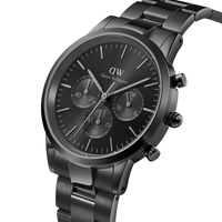 Daniel Wellington Iconic Chronograph 42 Link Black Sunray Watch Watches Daniel Wellington 