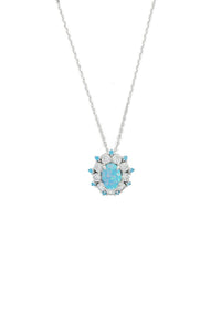 OPAL GLOW BARANGAROO BLUE CREATED OPAL PENDANT Bevilles Jewellers 