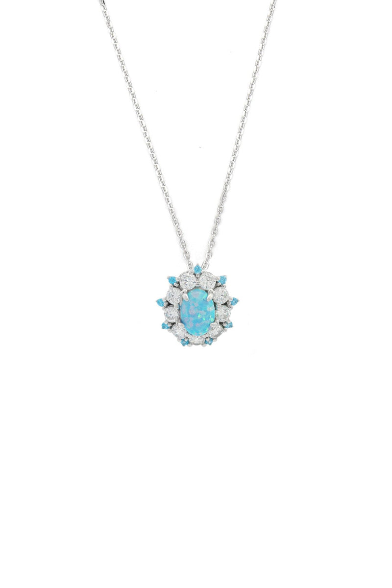 OPAL GLOW BARANGAROO BLUE CREATED OPAL PENDANT Bevilles Jewellers 