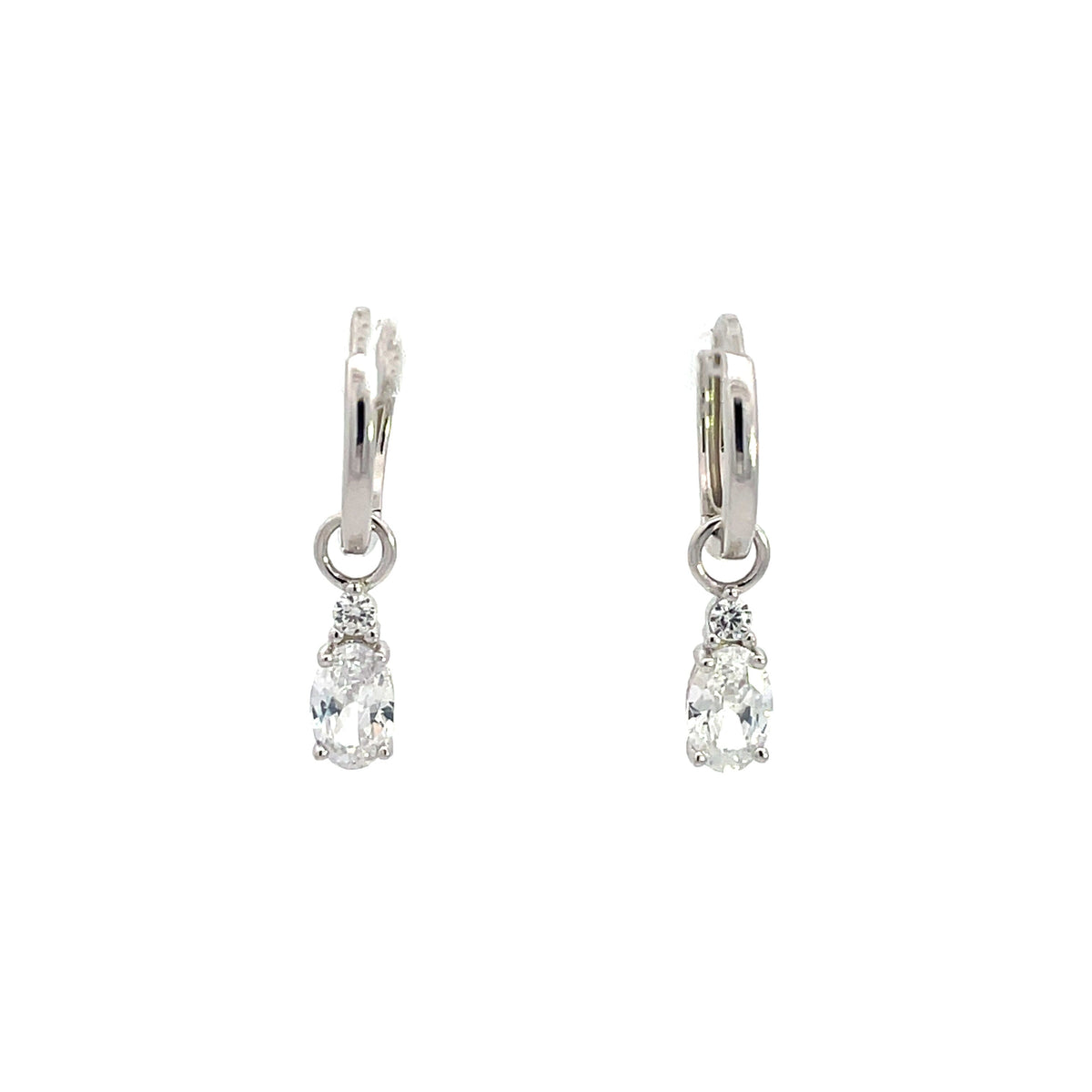 A CHRISTMAS JOURNEY BABY OVAL EARRINGS SILVER Bevilles Jewellers 