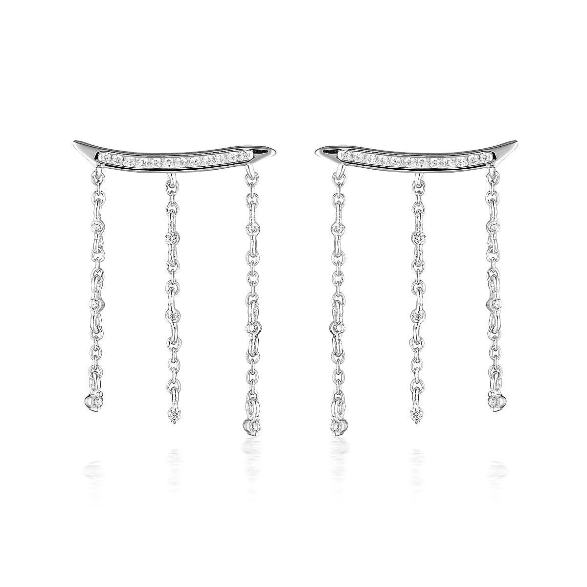 GEORGINI RED CARPET BILLBOARD EARRINGS SILVER Bevilles Jewellers 