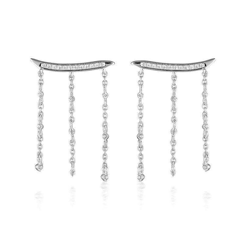 GEORGINI RED CARPET BILLBOARD EARRINGS SILVER Bevilles Jewellers 