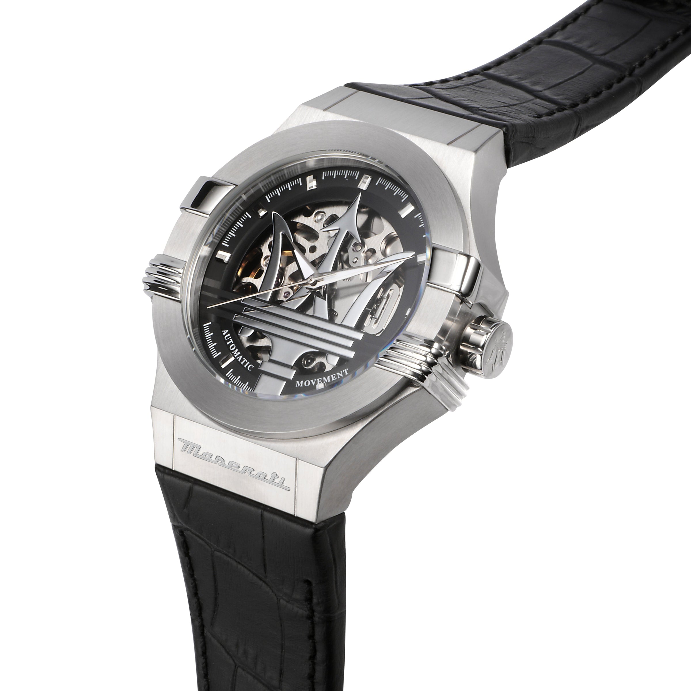 Maserati Potenza Silver Skeleton Automatic 42mm Watch Watches Maserati 