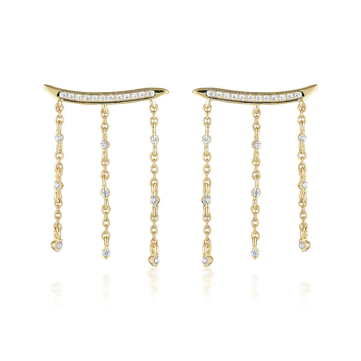 GEORGINI RED CARPET BILLBOARD EARRINGS GOLD Bevilles Jewellers 