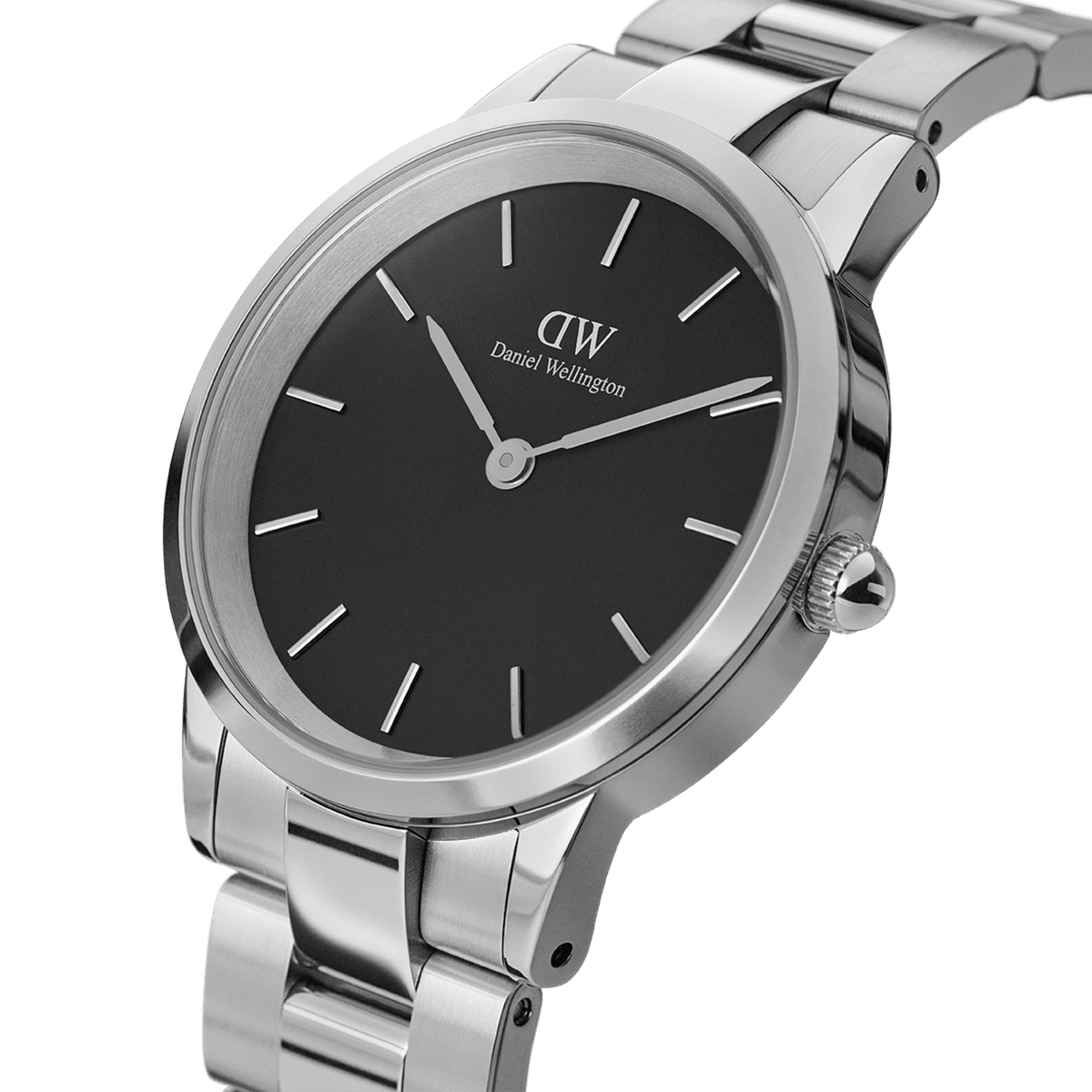 Daniel Wellington Iconic Link 36 Silver & Black Watch Watches Daniel Wellington 