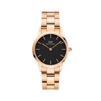 Daniel Wellington Iconic Link 36 Rose Gold & Black Watch Watches Daniel Wellington 