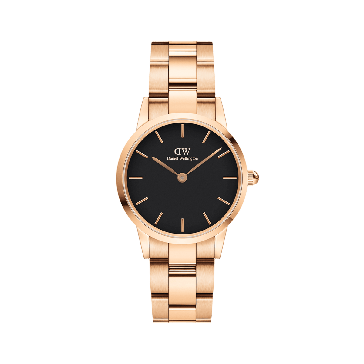 Daniel Wellington Iconic Link 36 Rose Gold & Black Watch Watches Daniel Wellington 